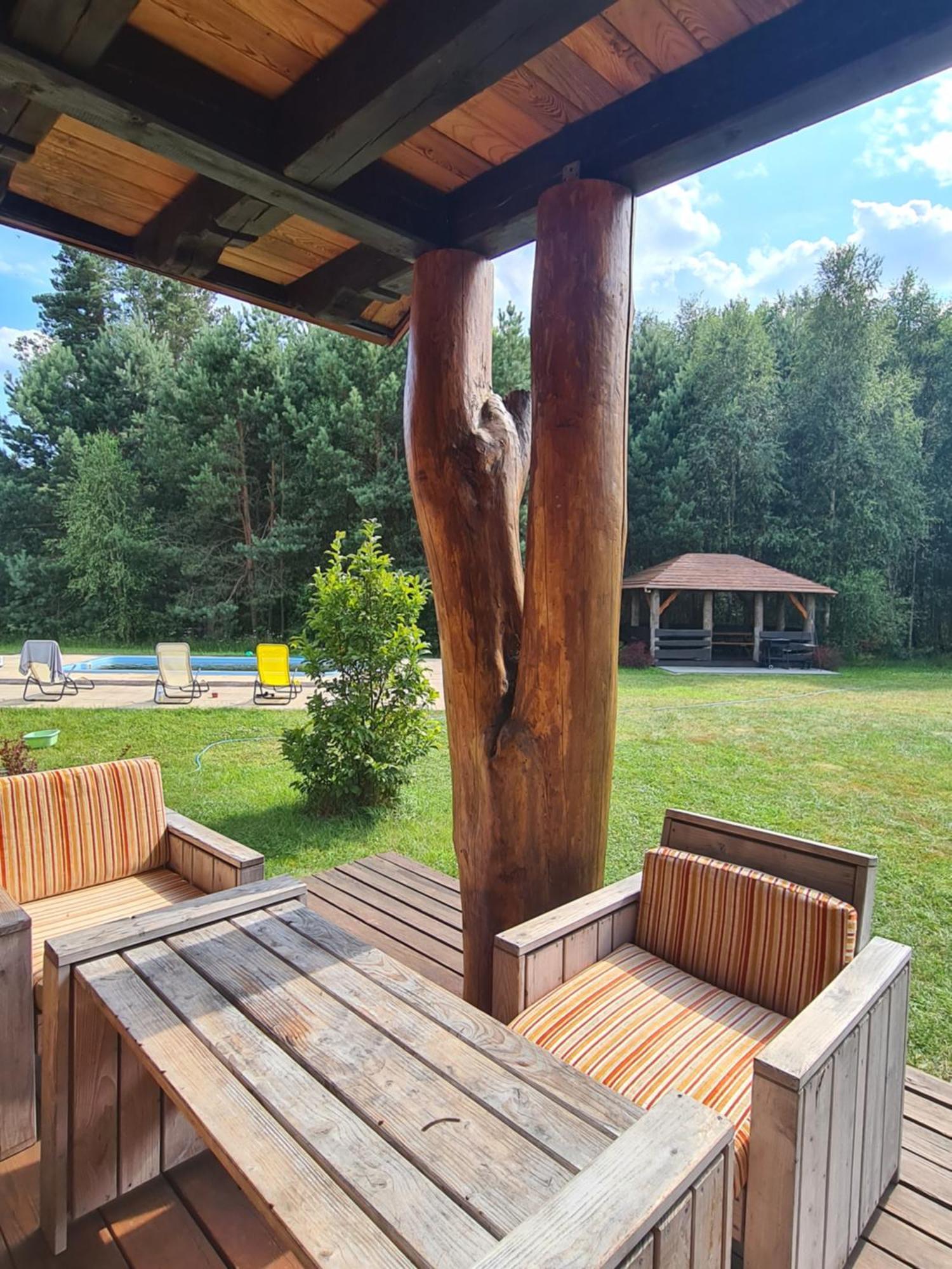 Dworek Ogrodniki: Rustic Retreat with Pool, Sauna, and Lakeside Charm Tuczna Exterior photo